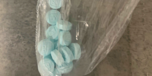 Bag of fake prescription pills.