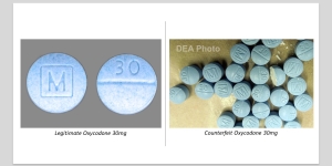 Legitimate Oxycodone versus counterfeit Oxycodone pills