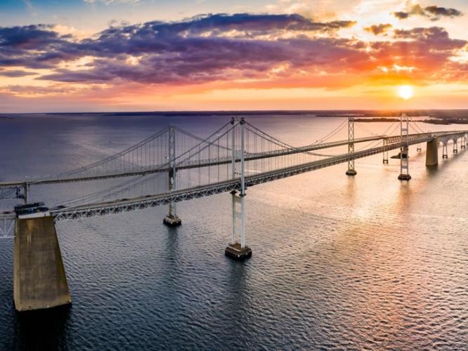 Chesapeake Bay Bridge at Sunset