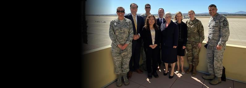 On the tarmac at March Air Reserve Base